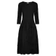 Alquema. 3/4 Sleeve Smash Pocket Dress. Black